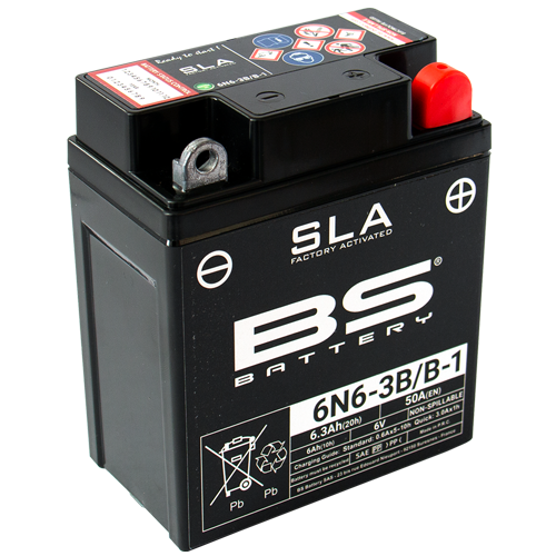 BS BATTERY Battery Conventional with Acid Pack - 6N12A-2D (B54-6A) - BIHR